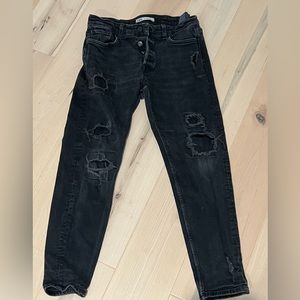 Zara Black Ripped Skinny Jeans